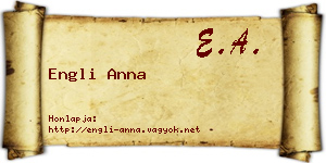 Engli Anna névjegykártya